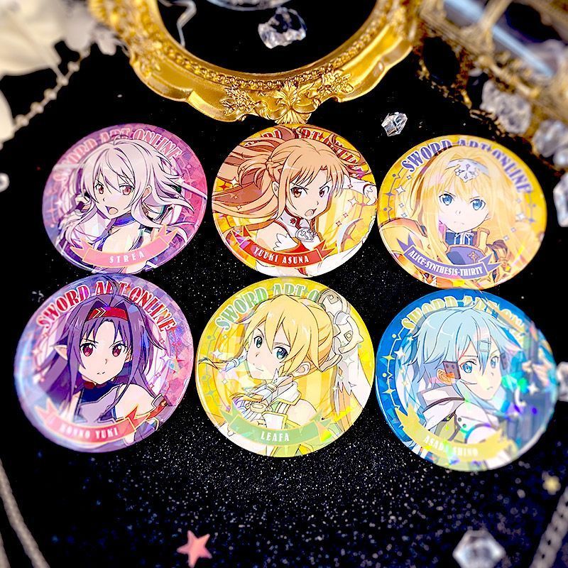 Sword Art Online / Kazuto / Yuuki / Sword Art Online Kirito Asuna Anime Hàng Hóa Huy Hiệu Laser / ko