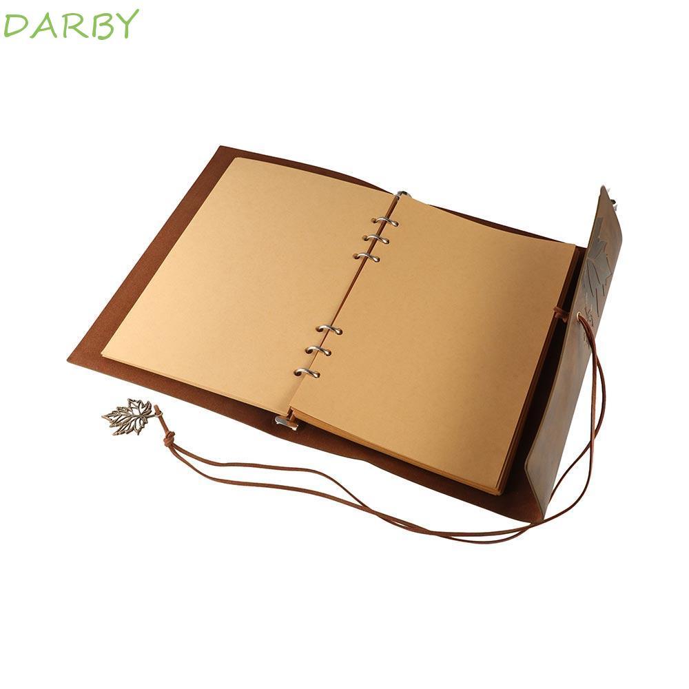 DARBY Travelers Vintage Notebook, A7 / A6 / A5 Giấy Kraft PU Da Kraft Notebook, Loose-leaf Notebook 