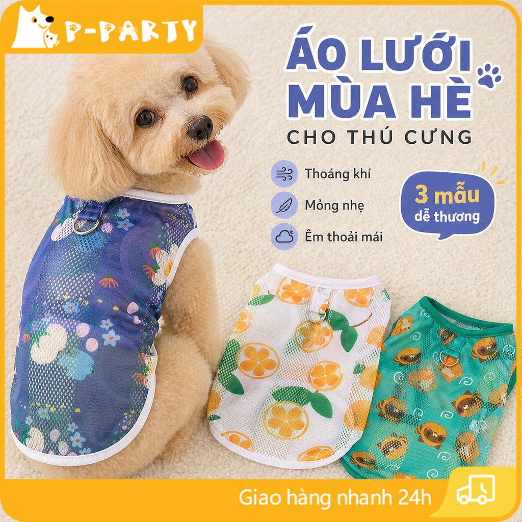 Quần Áo Cho Mèo Áo Thun Mỏng Thoáng Mát Mùa Hè - Dễ Thương Mát Mẻ Cho Mèo Con Ragdoll Blue