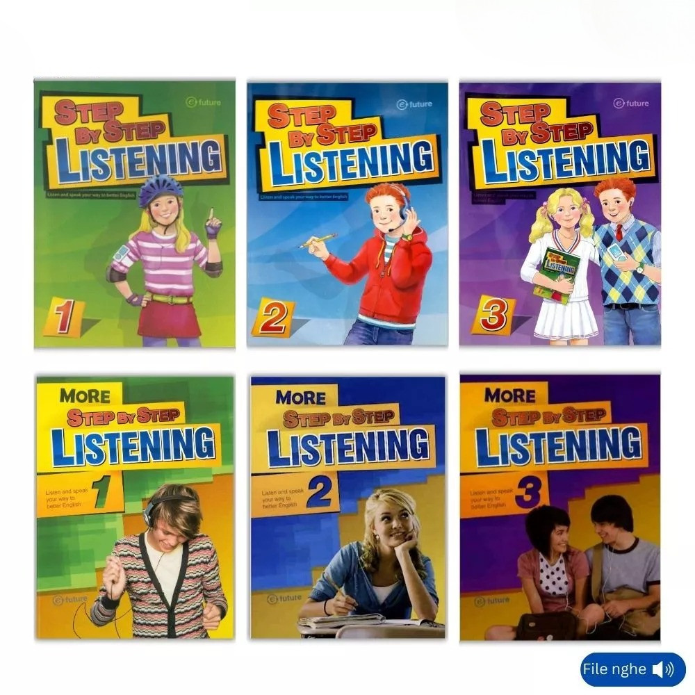 In màu bộ luyện nghe More Step by Step & Step by Step Listening - Có đáp án file nghe