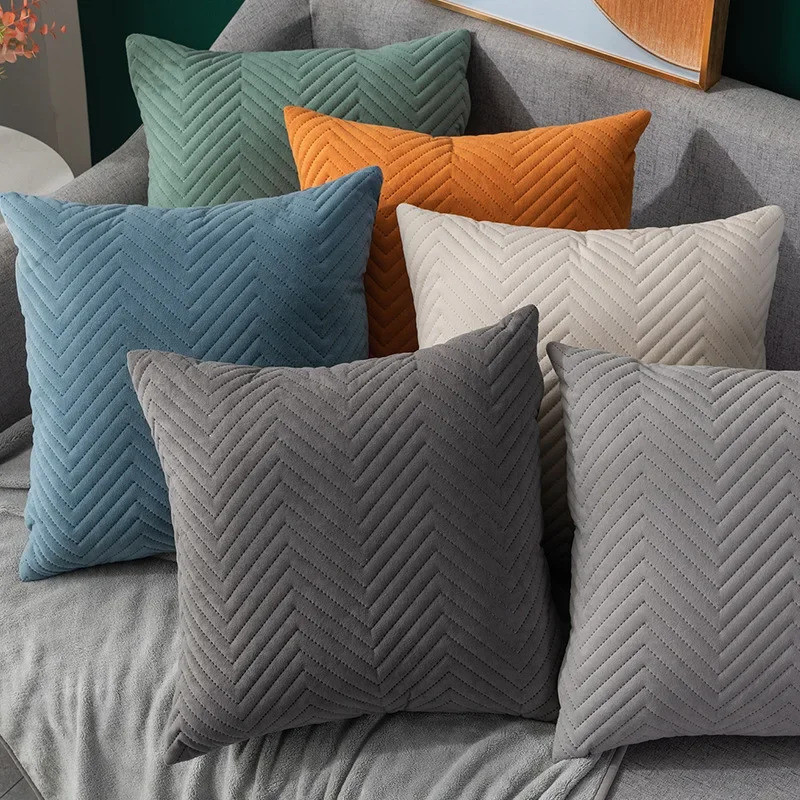 Vỏ gối nhung đệm nhà bộ đệm giường đơn giản 45x45 CM vỏ gối sofa
