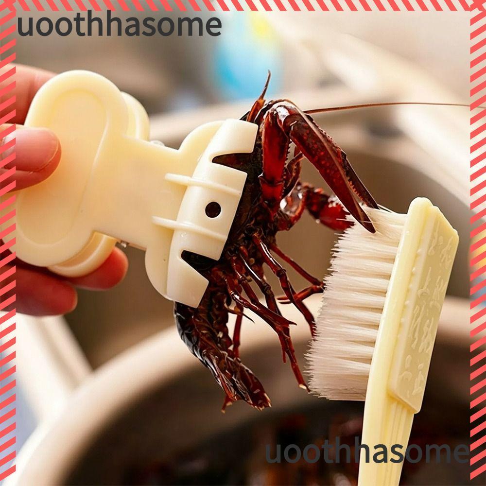 Kẹp làm sạch tôm hùm UOOTHASHASOME, có bộ bàn chải Dụng cụ máy giặt tôm hùm cầm tay, Máy làm sạch tô