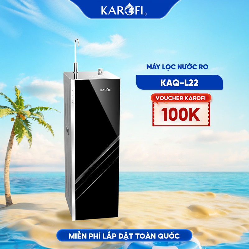 Máy lọc nước RO Mỹ 12 lõi KAROFI KAQ-L22 - 1 lõi Hydro ion kiềm+1 lõi T33 Nano, Aiotec - Giao lắp mi