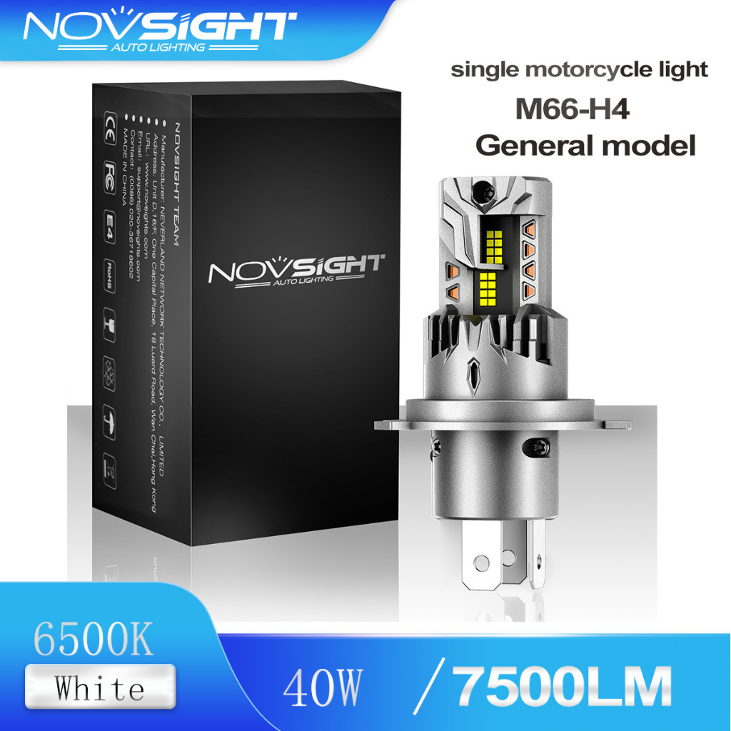 Novsight M66 H4 LED Đèn Pha Xe Máy Mini Thiết Kế Đèn Pha LED Bóng Đèn 40W 7500LM Một PIECE