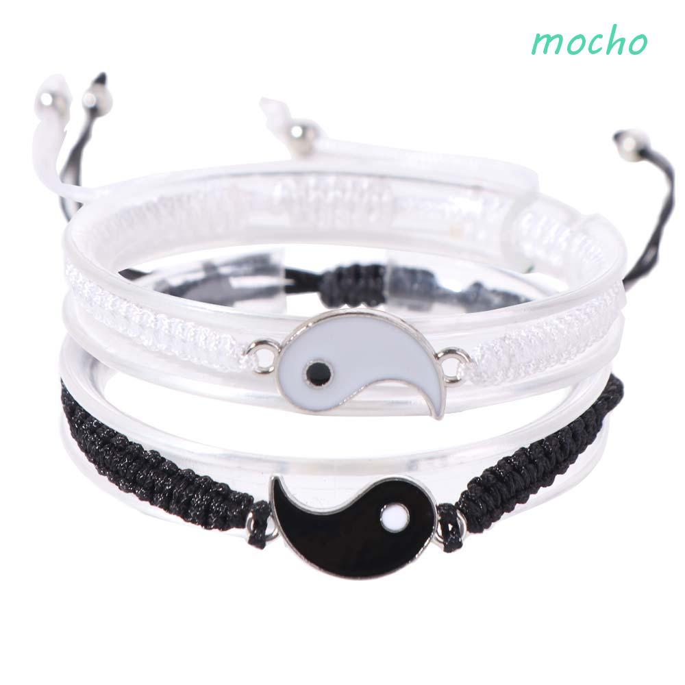 MOCHO 1 Đôi Vòng Tay Taichi, Vòng Tay Bạn Taichi Đối Xứng Âm Dương, Sáng Tạo Phong Cách Trung Hoa Đe