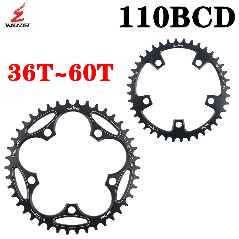 WUZEI 110BCD Xe Đạp Đường Bộ Nẹp Rộng Xích 36T 38T 40T 42T 44T 46T 48T 50T 52T 54T 56T 58T 60T 110 B