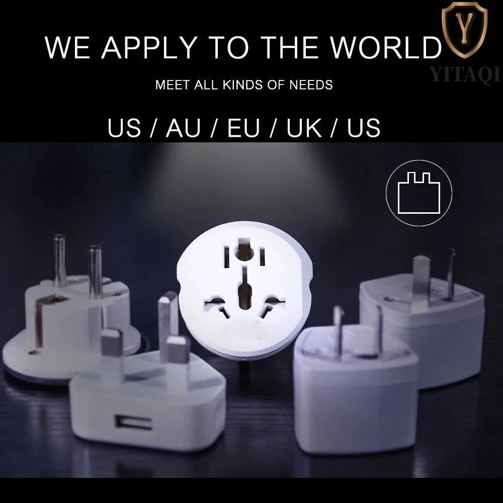 YITAQI EU Cắm Adapter Du Lịch EU Cắm Chuyển Đổi Châu Âu Cắm AU UK CN US Sang EU Châu Âu Cắm Đa Năng 