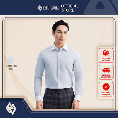 Áo sơ mi nam Phan Nguyễn, chất liệu cao cấp, mềm mại, màu sắc thanh lịch, form slim fit SMD.1480