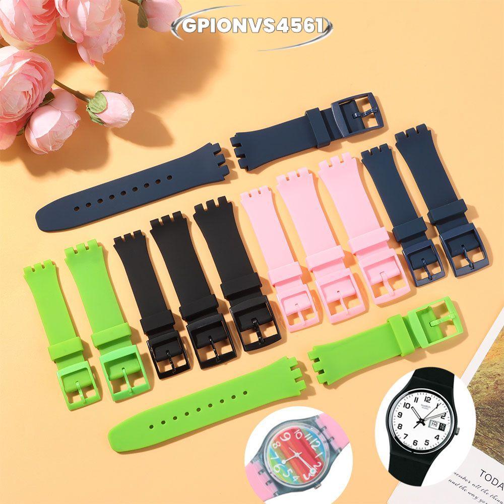GPIONVS4561 Dây đồng hồ 17mm / 19mm / 20mm Phụ kiện đồng hồ Vòng tay Cao su cho
