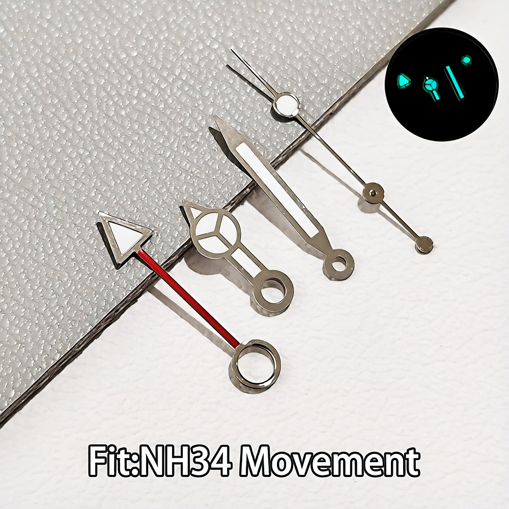 QX NH34 Hands GMT Watch Hands NH34 GMT Hands Parts Blue & green BGW9 Dạ Quang Thích Hợp Cho Đồng Hồ 