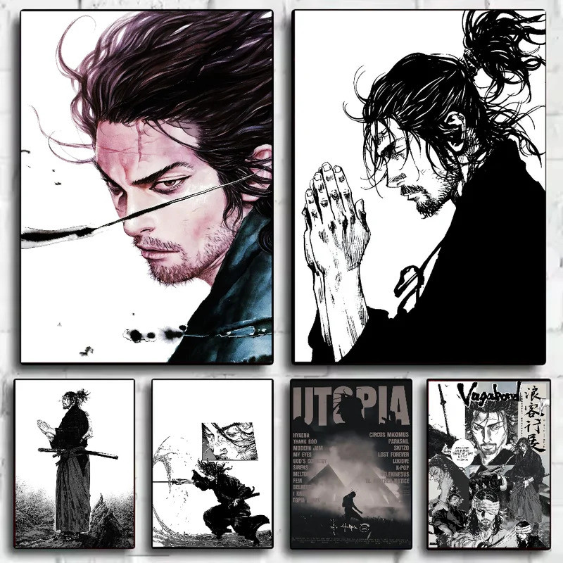 Vagabond Manga Poster HD nghệ thuật dính tường chống thấm nước nhà phòng khách phòng ngủ thanh trang