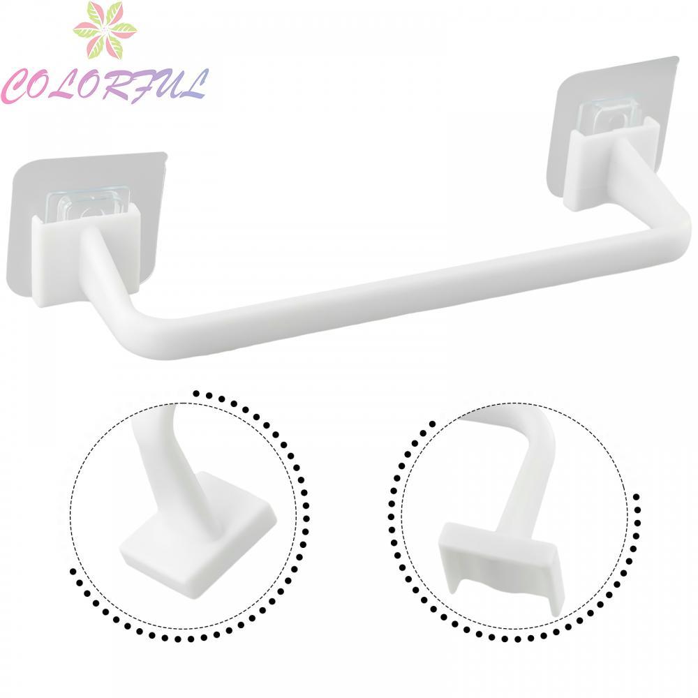 Self Adhesive Towel Rod Bar Wall Bath Towel Holder Rail Rack Kitchen-Bathroom