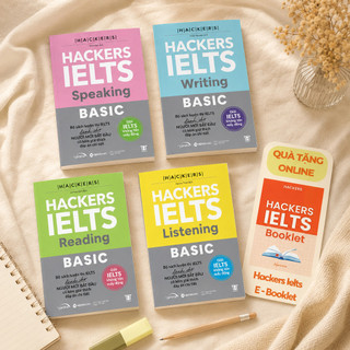 Sách – Combo Hackers IELTS Basic (Bộ 4 Cuốn) –  Kèm Lời Giải Chi Tiết (Band 3.0-5.5+) (Gamma Books)