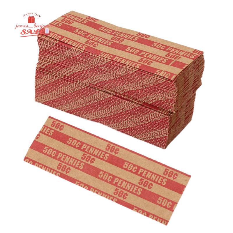 100 Chiếc Penny Coin Wrappers Penny Tay Áo Phẳng Như Giấy Shown Penny Rolls Wrappers