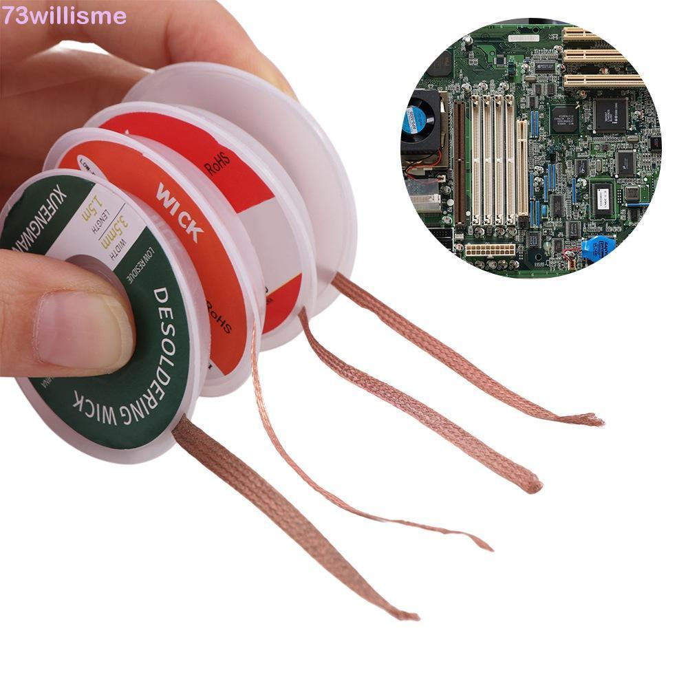 WILLISME Desoldering Braid, Tin Sucker Cable Lead Wire Solder Remover, Low Residue Wick Wire 0.8mm-4