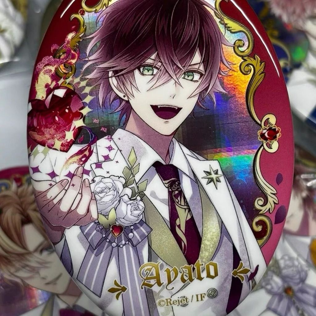 Diabolik Lovers Kou Mukami Ayato Sakamaki Hình Bầu Dục Lấp Lánh Huy Hiệu Ita Túi Trang Trí Quà Tặng