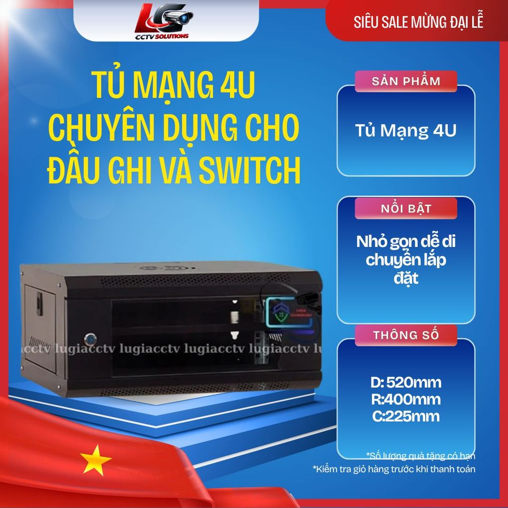 Tủ Rack 4U 6U 12U, lắp ghép tủ treo tường  sơn tĩnh điện, Ổ cắm tủ PDU cho tủ 19inch