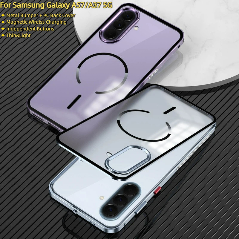 Dành Cho Samsung Galaxy A57 A37 5G Ốp Lưng Mỏng & Nhẹ Snap-on Thiết Kế Mở Khóa Ốp Lưng Kim Loại Mờ P