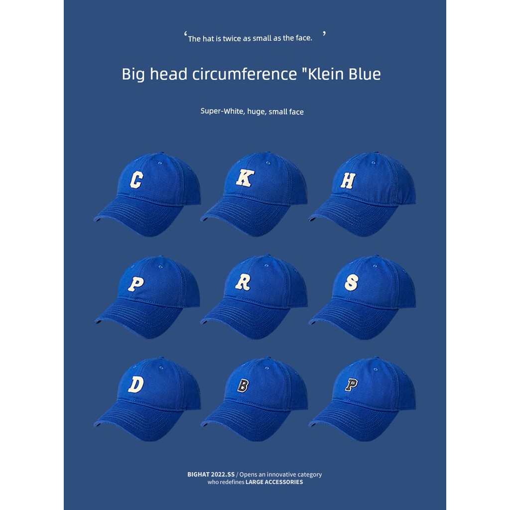 mũ lưỡi trai nam boy phố mũ lưỡi trai nam Big Head Planet White Xuất hiện Klein Blue Female Chu kỳ đ