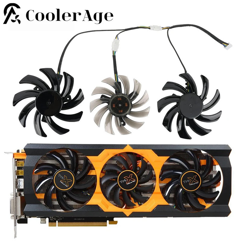 3 Cái / lốc Mới 75MM 85MM FD7010H12S Quạt Làm Mát Thay Thế Cho Sapphire Radeon Độc Hại R9 270X 280X 