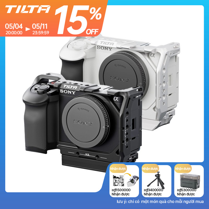 TILTA Sony ZV-E1 ZVE1 Lồng Camera Bộ Bạc TA-T35-A-S Có Tay Cầm Silicon Dslr Rig Giày Lạnh Tay Cầm Na