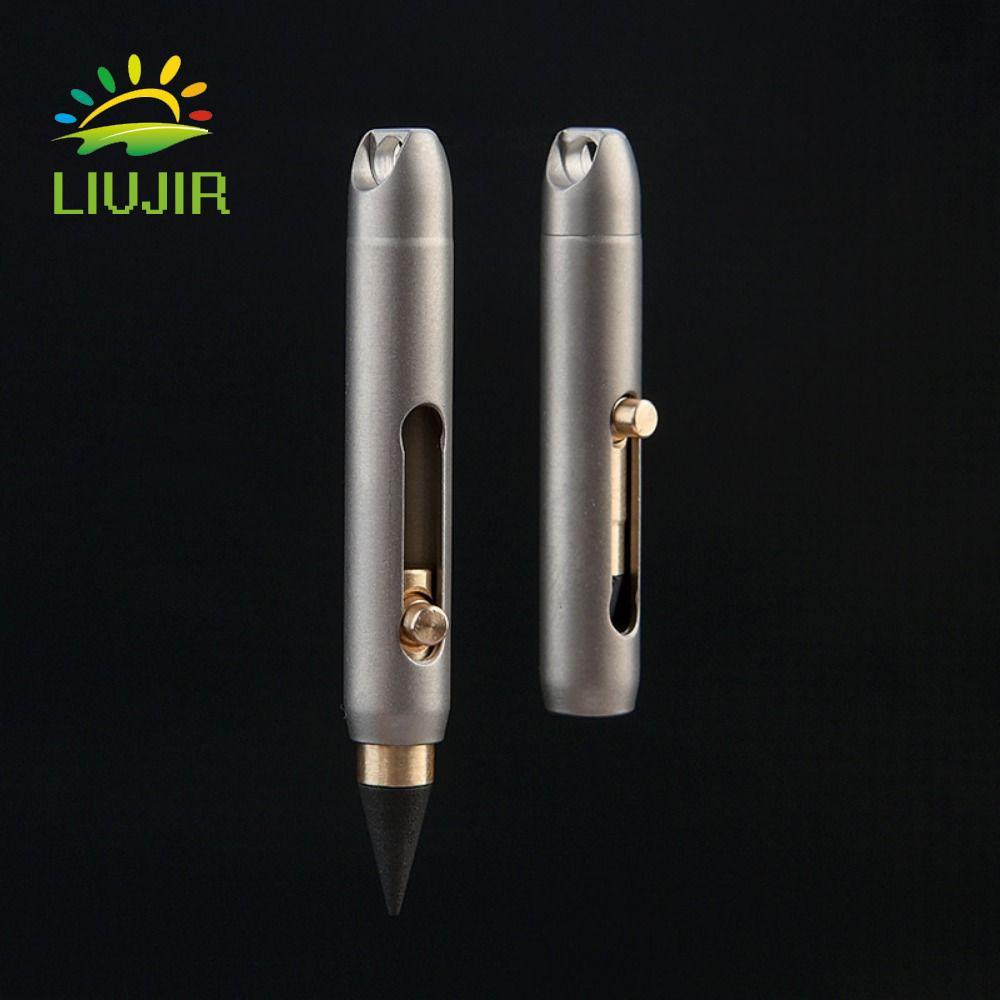 LIUJIR Di Động Khẩn Cấp Nhà Văn, Trọng Lượng Nhẹ Hợp Kim Titan Mini Eternal Pen, Độc Đáo 2 Đầu Bút T