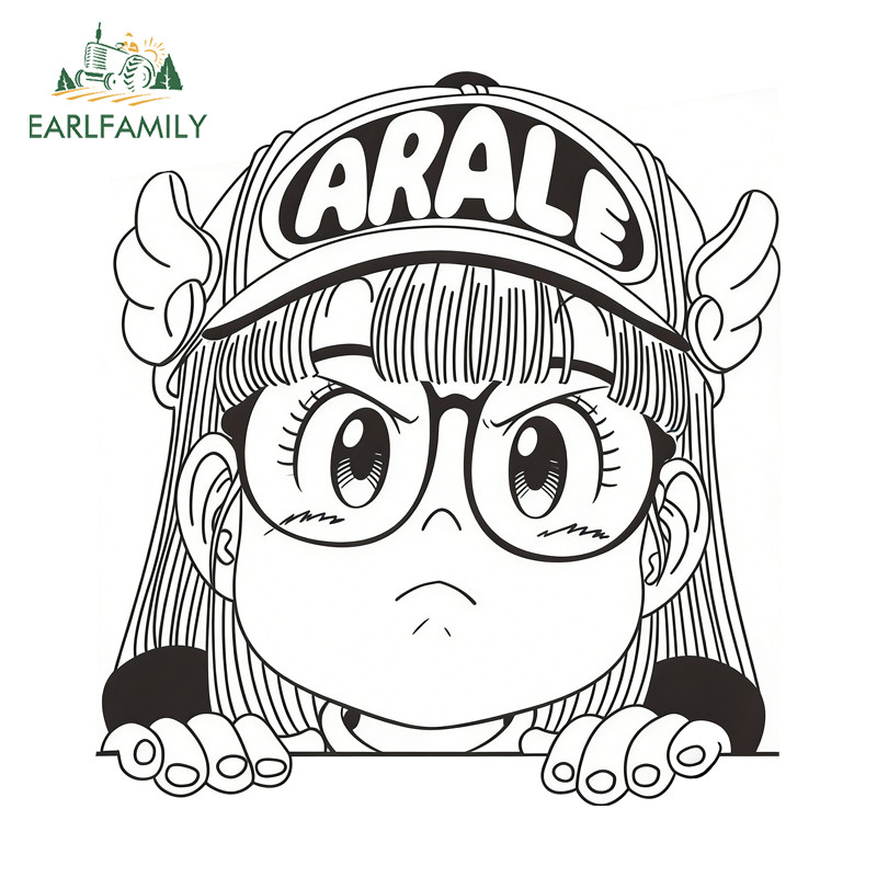 EARLFAMILY Arale Peeker Phim Hoạt Hình Dán Xe Hơi Kính Chắn Gió Xe Máy Máy Làm Mát Mũ Bảo Hiểm Thân 