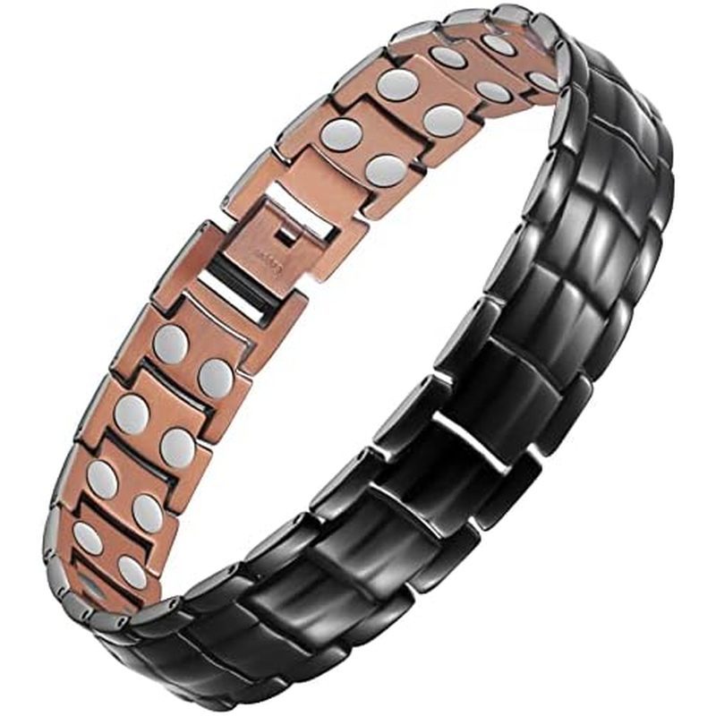 ic Bracelet Elegant 99.99% Solid Copper Bracelets with Double-Row Strong Magnets, Magnetic Field The