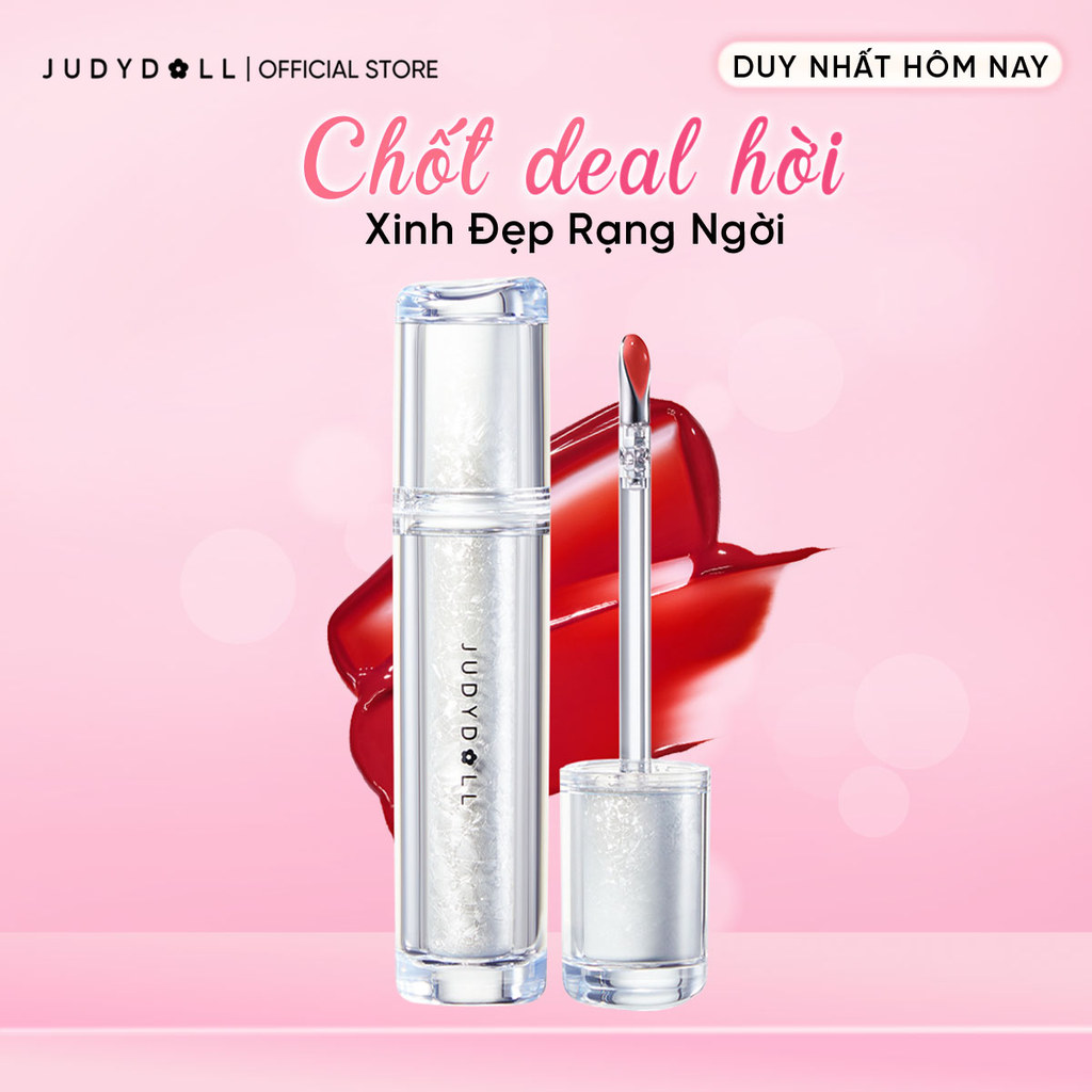 JUDYDOLL Son bóng "Ice-iron" Watery Lip Gloss Lâu trôi Không dính cốc Dưỡng ẩm 2,4g | BigBuy360 - bigbuy360.vn