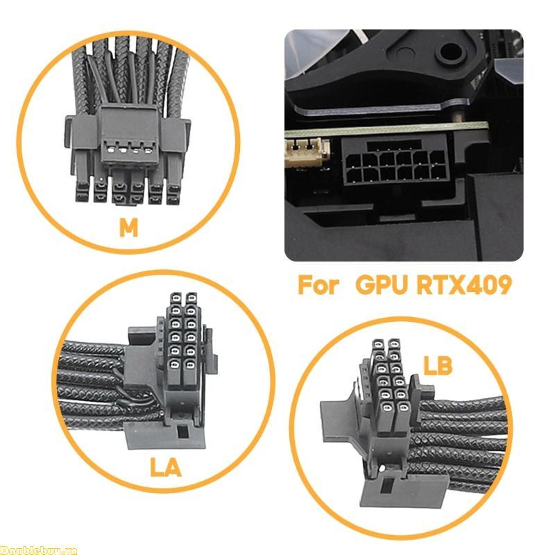 Doublebuy cho GPU RTX4090 4x8-pin 3x8Pin 2x8pin PCI-e đến 16-pin 12VHPWR Connector 90 độ