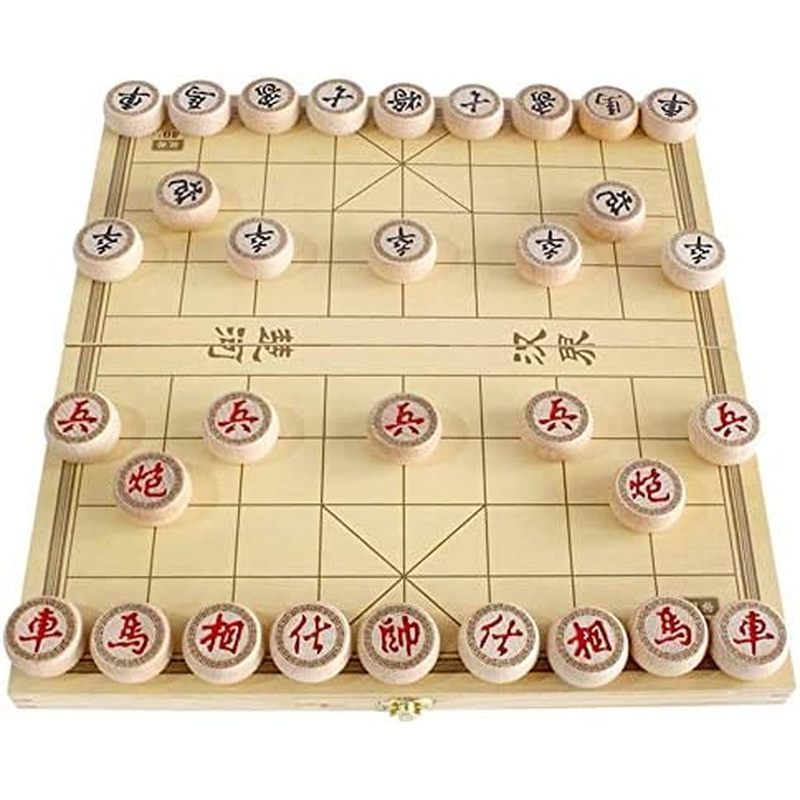 ese Chess Xiangqi Travel Game Set with Wooden Chess Pieces Traditional Tabletop Strategy and Skill G