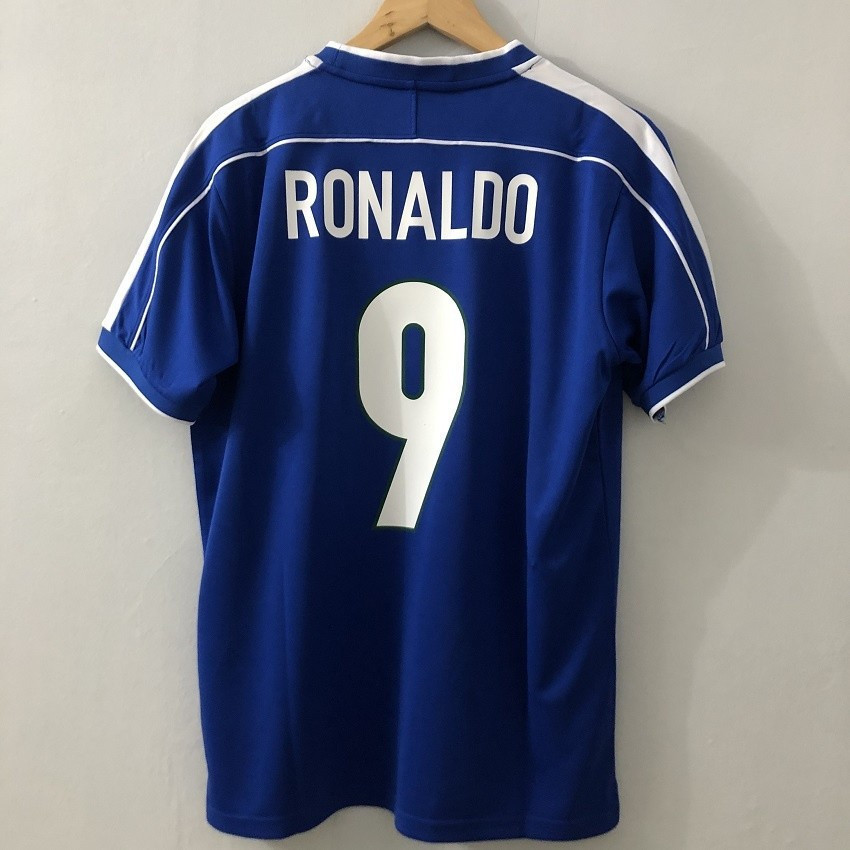 1998 Brasil Sân Khách Áo Bóng Đá Nam Trưởng Thành Retro 98 Brazil Áo Bóng Đá