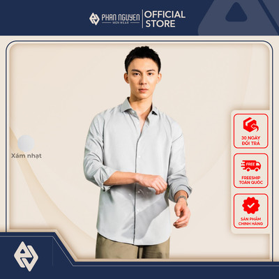 Áo sơ mi dài tay nam Phan Nguyễn, chất liệu mềm mại, kháng khuẩn, thiết kế form Slim fit hiện đại, lịch lãm SMD.1256