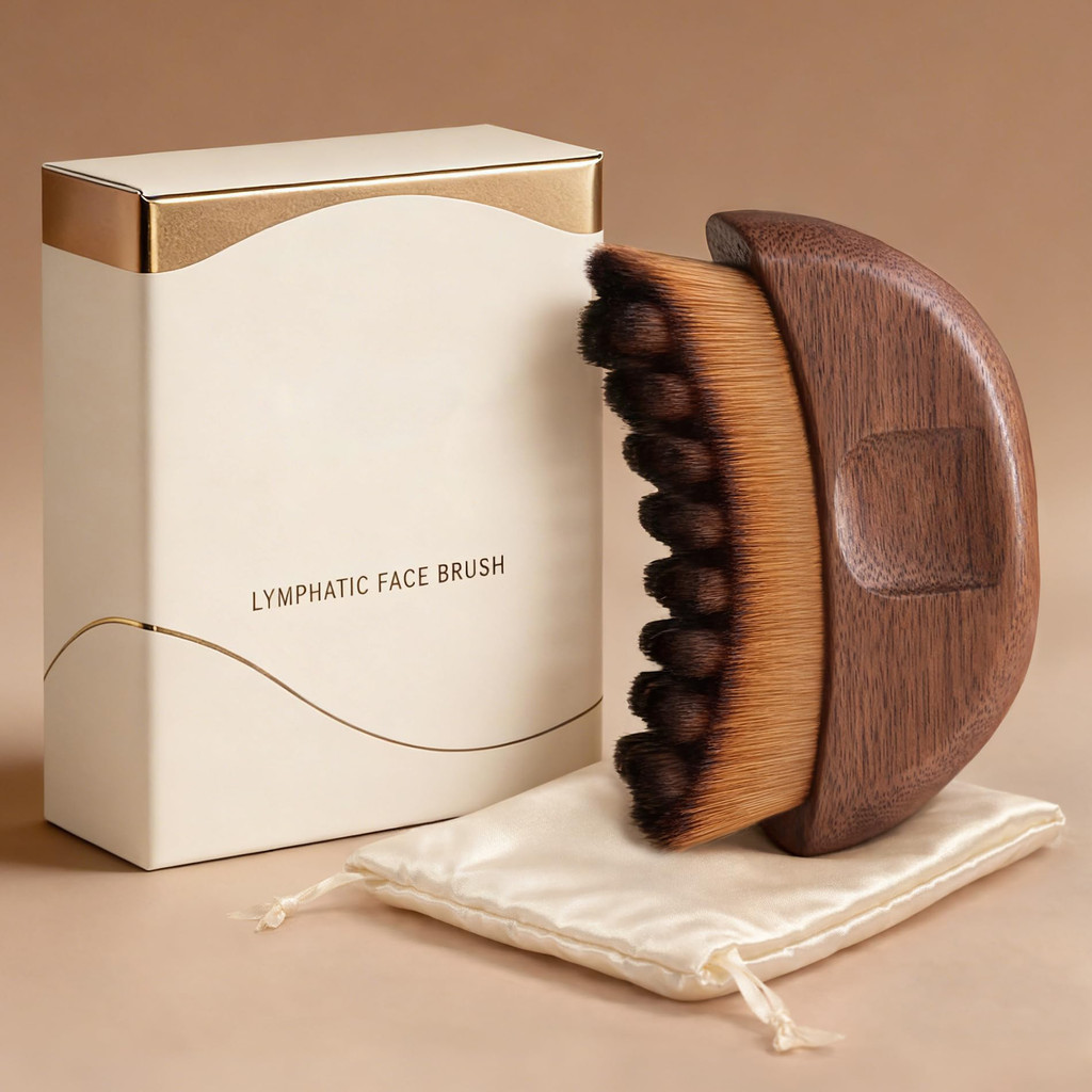 2026LymphaticContourFace Walnut Lymphatic Brush Contour Facial Brush Scraping Anti-Floating Small Fi