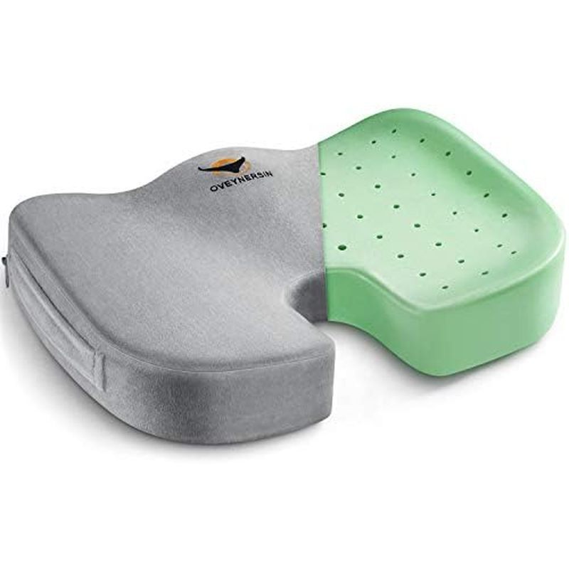 Seat Cushion for Office Chair - Desk Back Pillow Support Memory Foam Car Cushions Coccyx Orthopedic 