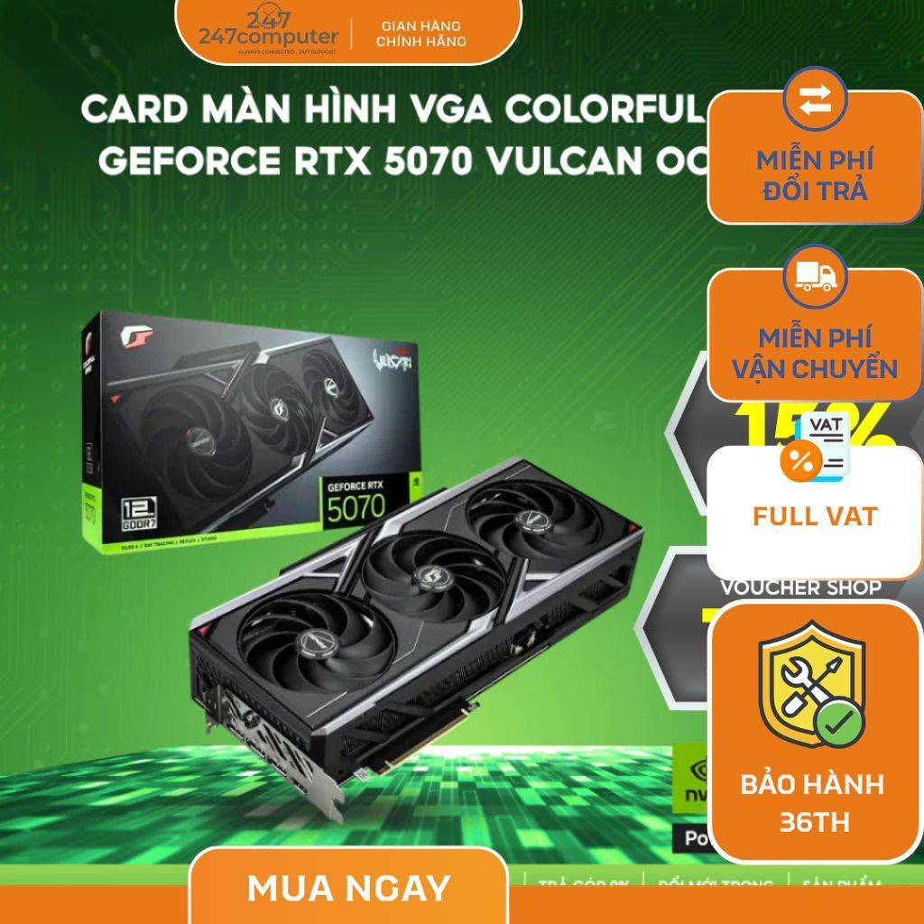 Card màn hình VGA Colorful iGame GeForce RTX 5070 Vulcan OC 12GB