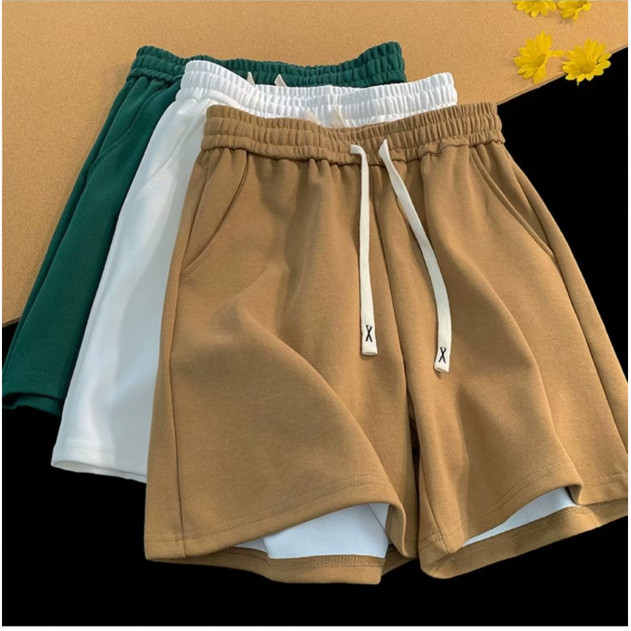 Quần Short Màu Trơn Mỹ Nam 2023 High Street Retro Dạo Phố Năm Điểm Thể Thao Bóng Rổ Quần Thường Ngày