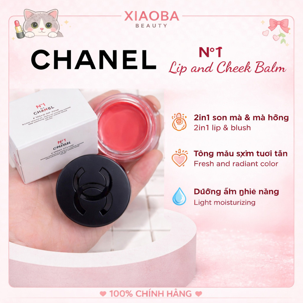 【Chính Hãng】Son Má 2in1 𝐍°𝟏 𝐃𝐄 ℂℍ𝔸ℕ𝔼𝕃 𝐋𝐢𝐩 & 𝐂𝐡𝐞𝐞𝐤 𝐁𝐚𝐥𝐦 Fullbox/Fullsize– Màu tự nhiên, Dưỡng ẩm