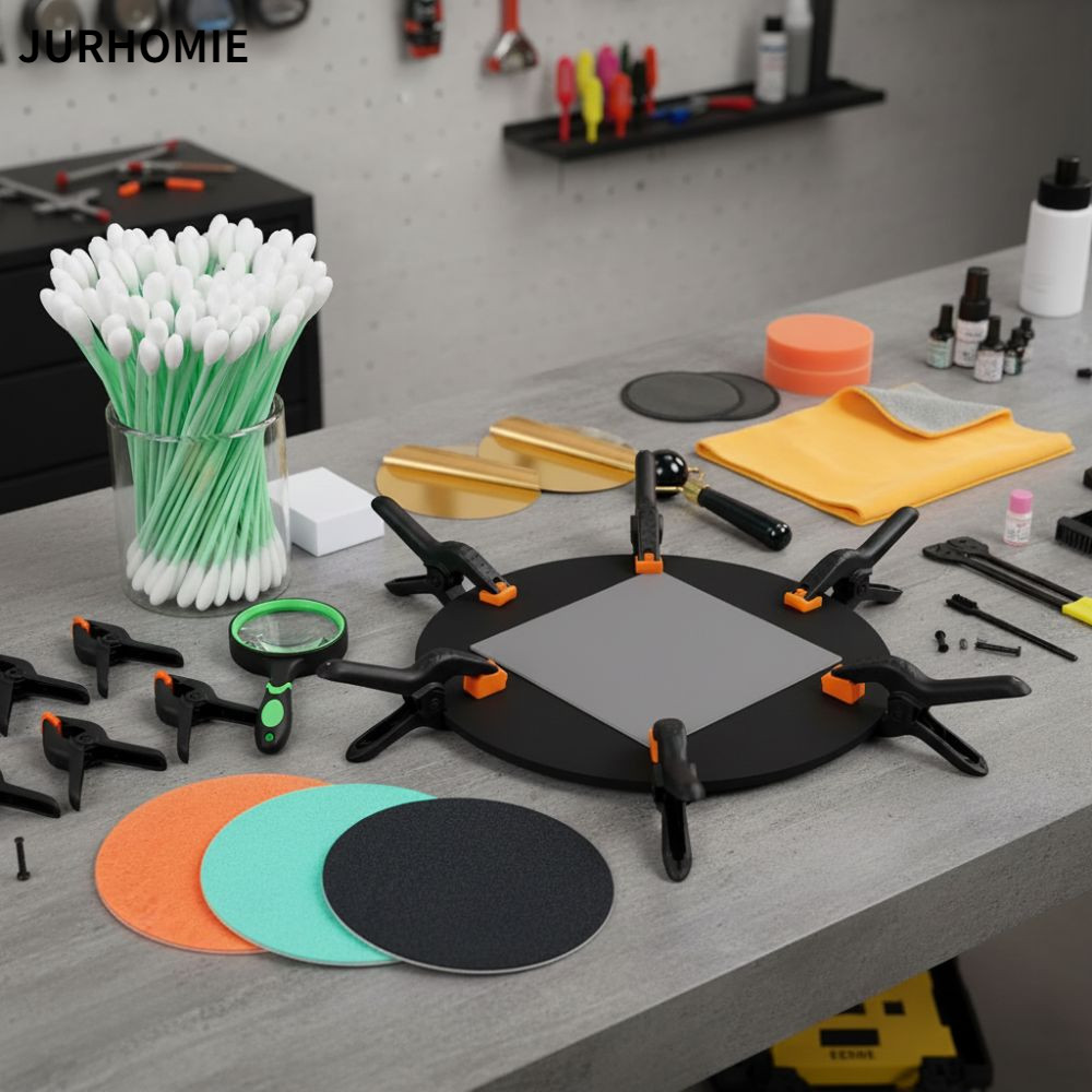 Bộ dụng cụ làm phẳng và vệ sinh thẻ JURHOMIE, 174 pièc, chất lượng cao acrylic, phù hợp cho người sư