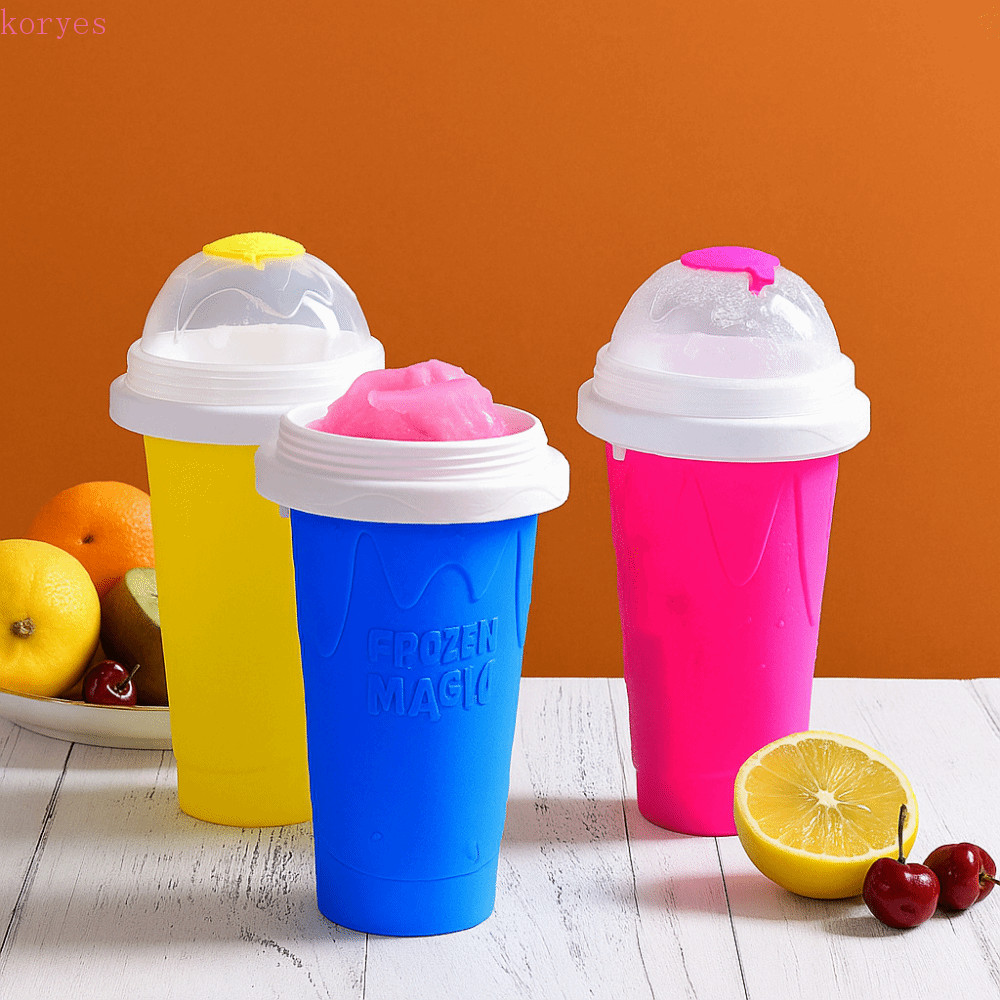 KORYES DIY Juice Water Bottle, Cốc bóp sinh vật bằng silicon đông lạnh nhanh, Di động có nắp đậy Côn