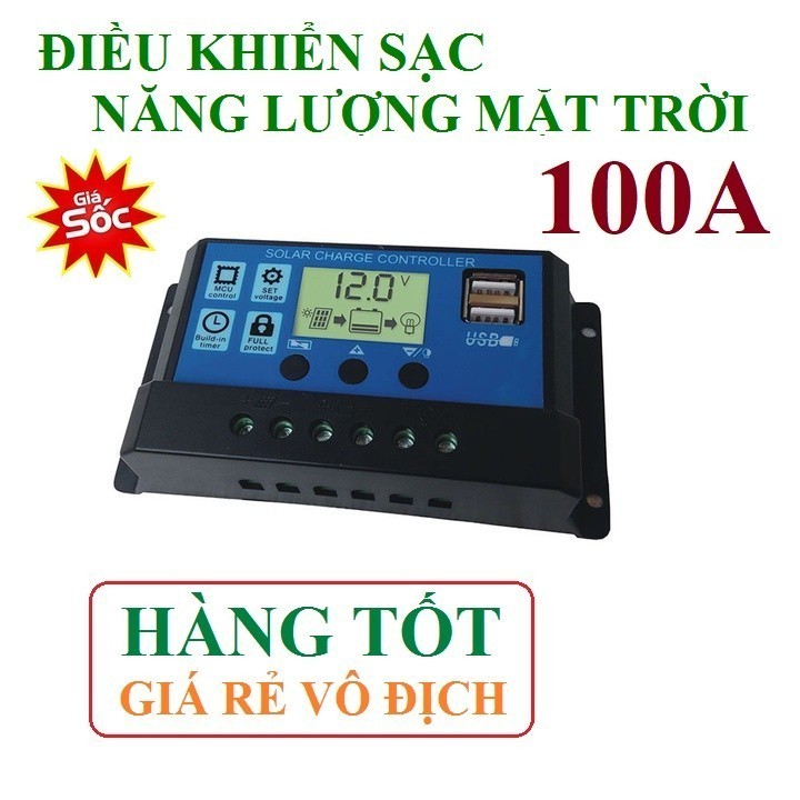 new Điều Khiển Sạc Năng Lượng Mặt Trời TEKI PWM 10/30A 12V 24V Solar Charge Controller
