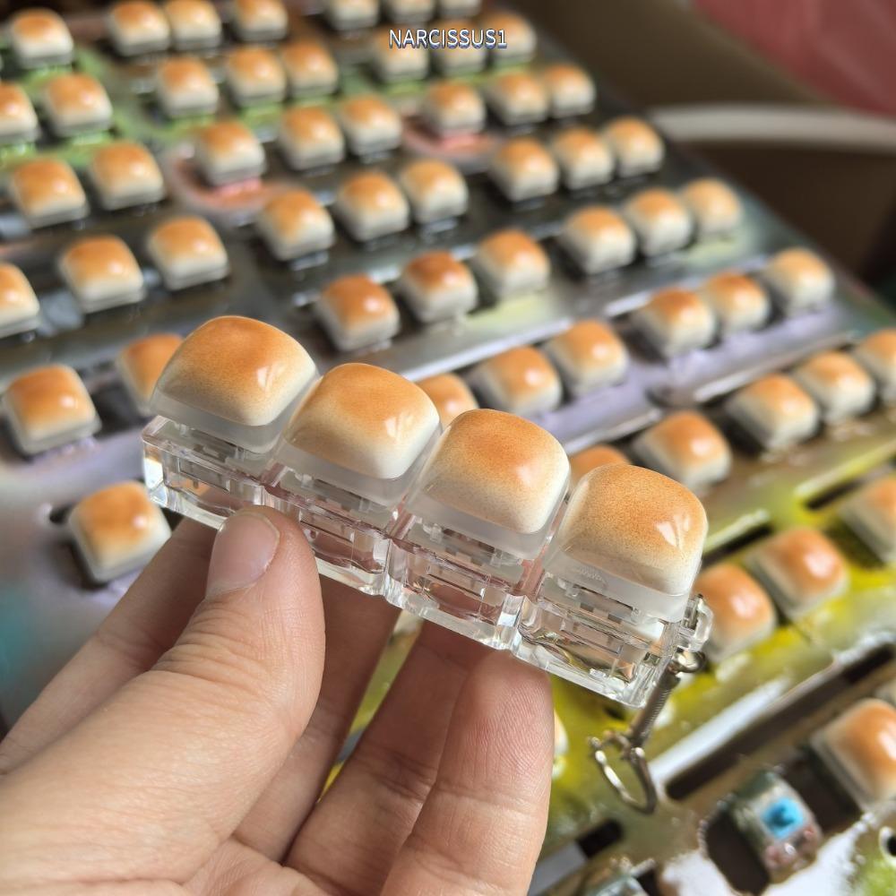 NARCISSUS1Y7KJ Nắp Bàn Phím Ngón Tay, Nút Phím DIY Bàn Phím Fidget Móc Khóa, Bánh Mì Hấp Keycap Giảm