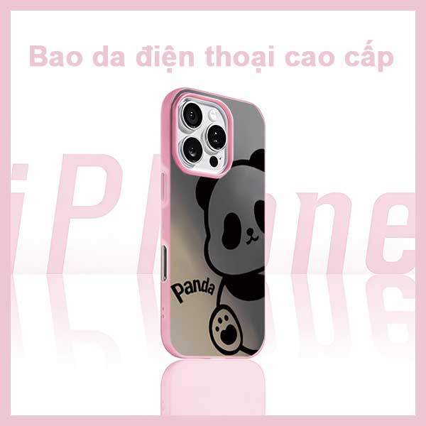 Ốp Lưng iPhone Gấu Trúc Dễ Thương Panda Đen Trắng  iP 11/12/13/14/15/16/17/Plus/Pro/Max