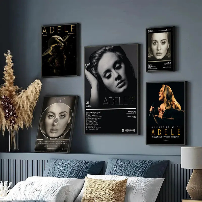 BZGJ Adele Singer Poster Canvas In Tranh Nghệ Thuật Treo Tường Hình Ảnh Phòng Khách Trang Trí Nhà Cử