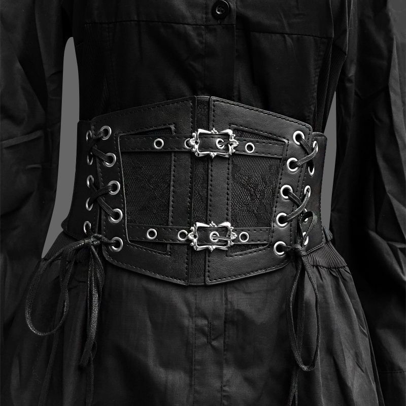 Gothic Gothic Gothic Gothic Steampunk Thắt Lưng Rộng Y2K Hot Girl Yabi Thắt Lưng Dây Đeo Ngoài Eo Gi
