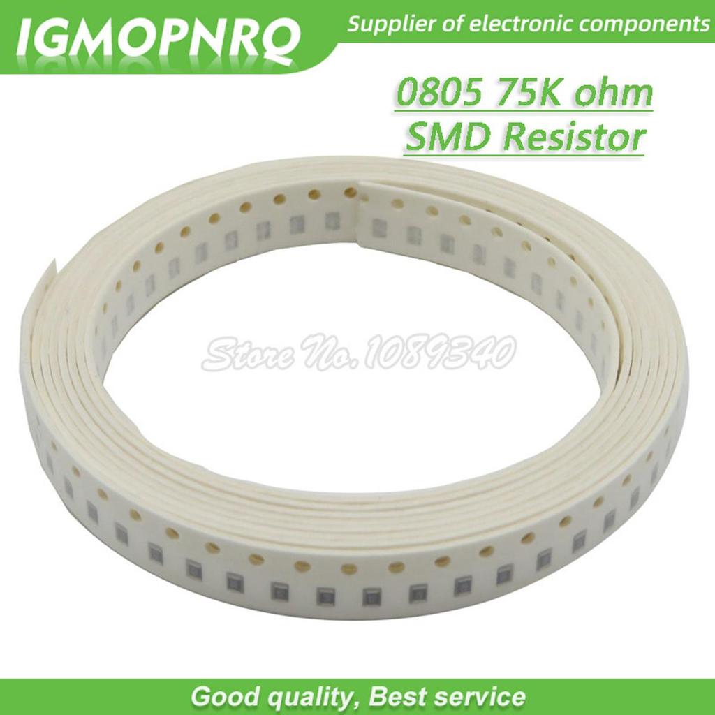 300 chiếc 0805 Điện trở SMD 75K ohm Chip Điện trở 1 / 8W 75K ohms 0805-75K