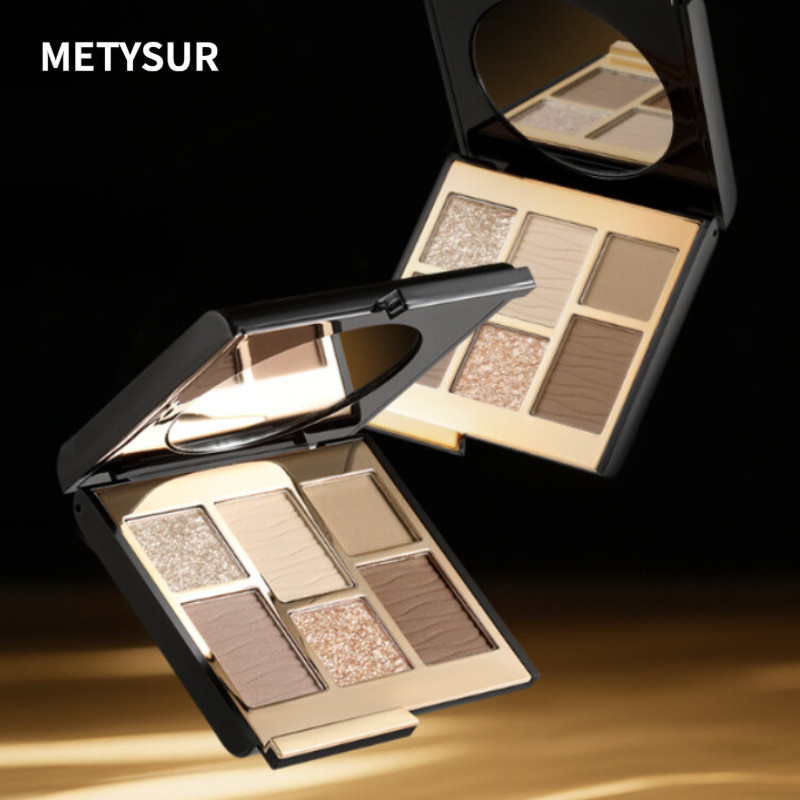 METSUR Phấn Mắt Hạnh Nhân Sáu Màu Phấn Mắt Bảng Màu Đất Độ Saturation Thấp Matte Trang Điểm Hàng Ngà