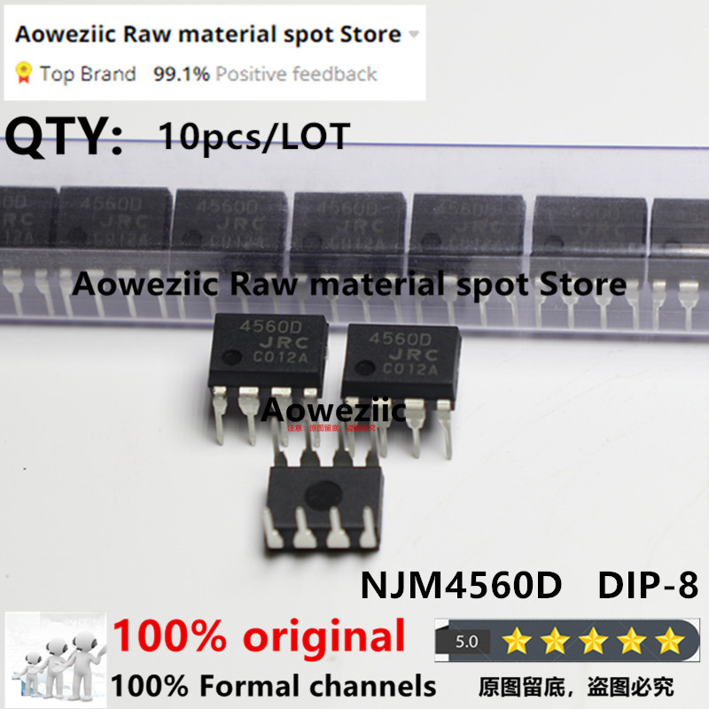 10 Chiếc 100% Mới Nhập Khẩu Chính Hãng NJM4560D JRC4560D 4560D DIP-8 NJM4560M-TE1 NJM4560M JRC4560 4