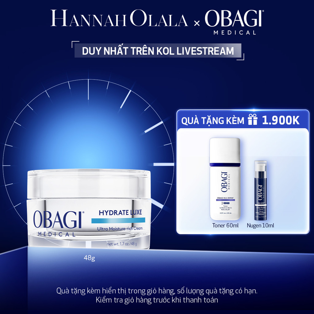 [Hannah x Obagi] Kem Dưỡng Ẩm Giàu Dưỡng Chất Và Phục Hồi Chuyên Sâu Obagi Hydrate Luxe Moisture-Ric