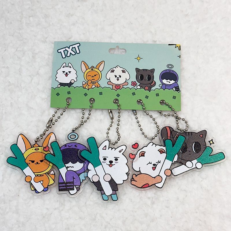TXT Cartoon Tour Acrylic móc chìa khóa phụ kiện treo Choi Soo Bin Choi Ran Hyuning